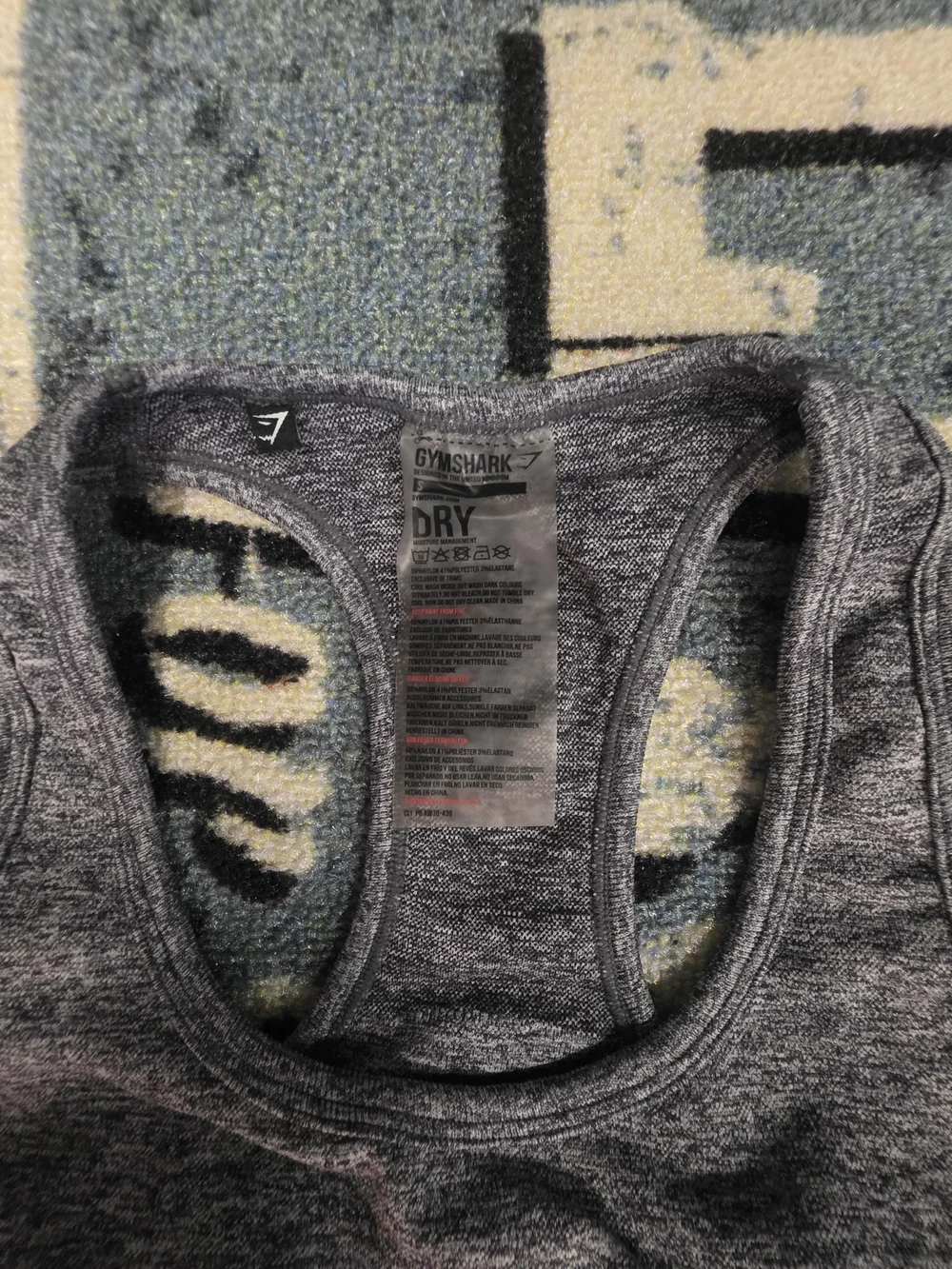 Gymshark Gray Track Joggers with Teal Logo Waistband